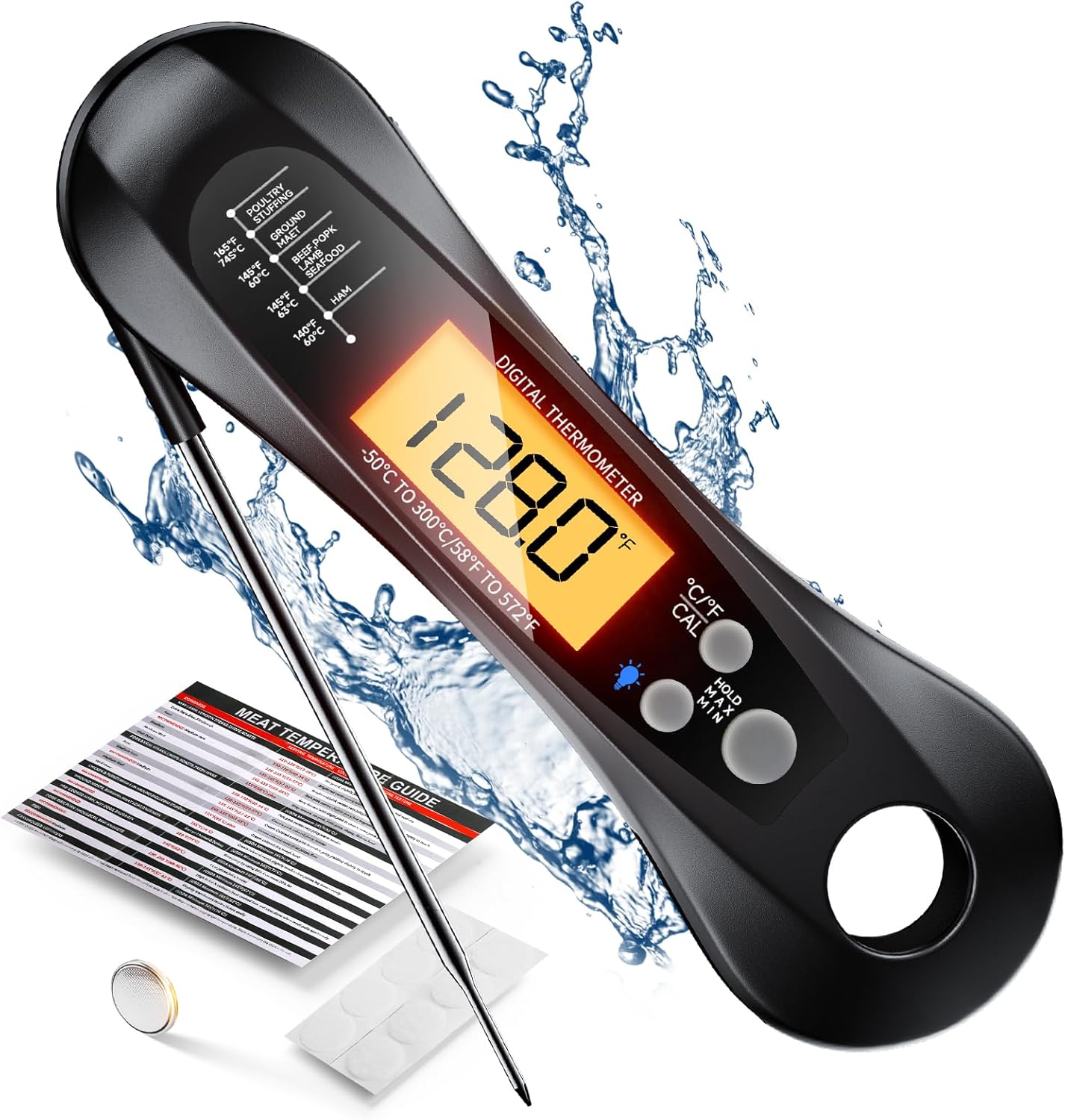 Kitchen Gadgets For Arthritic Hands - Cyfrowy termometr do mięsa, wodoodporny IP67,