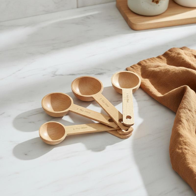 Kitchen Gadgets For Chefs - Drewniana miarka kuchenna 7.5-45ML, przenośna, z