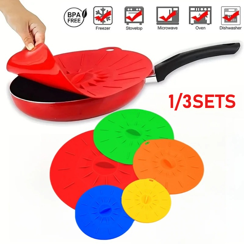 Kitchen Gadgets For Chefs - 1/3 szt. Silikonowe pokrywki wielokrotnego użytku