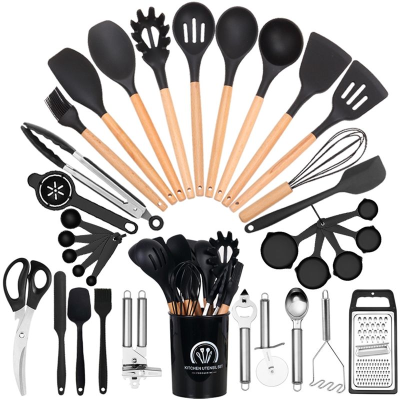 Kitchen Gadgets For Chefs - ABJN-Chef Silikonowy Zestaw Przyborów Kuchennych, 34-częściowy
