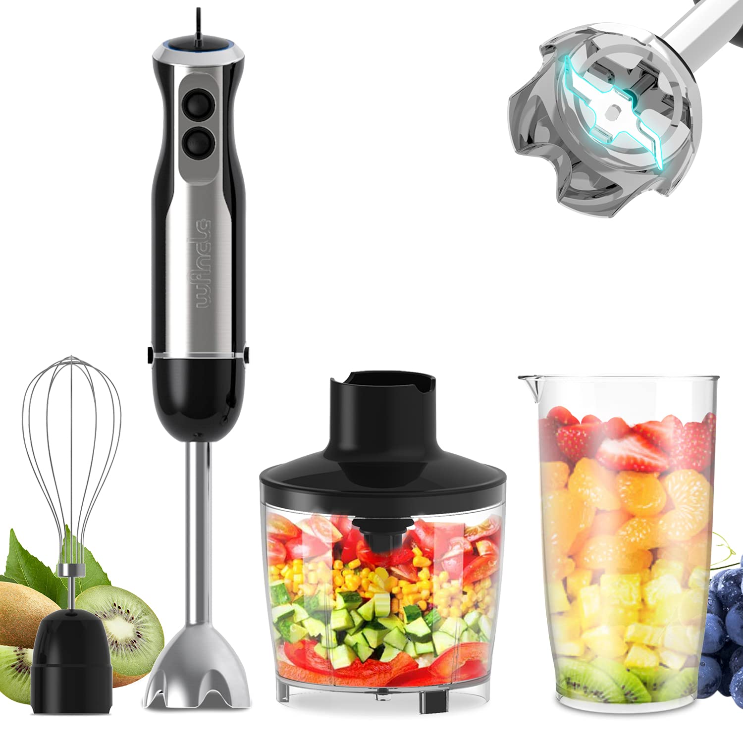 Immersion Blender Stick - Wancle 1000W Blender ręczny zanurzeniowy 4