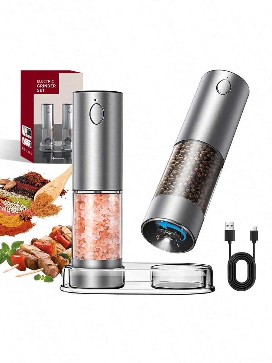 Kitchen Gadgets Ideas - 2-częściowy elektryczny zestaw młynków do soli