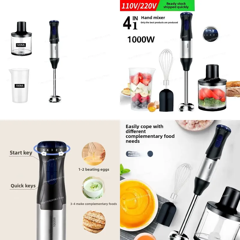 Immersion Blender Stick - Mikser ręczny zanurzeniowy 110V 1000W, wielofunkcyjny