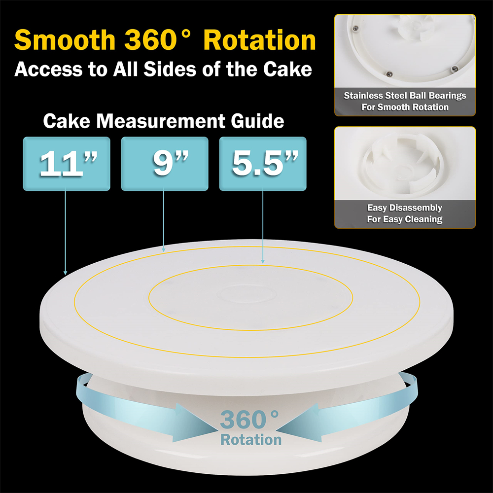 6 szt. Obrotnica do ciasta z 2 – Cake Decorating Turntable recenzja i cena