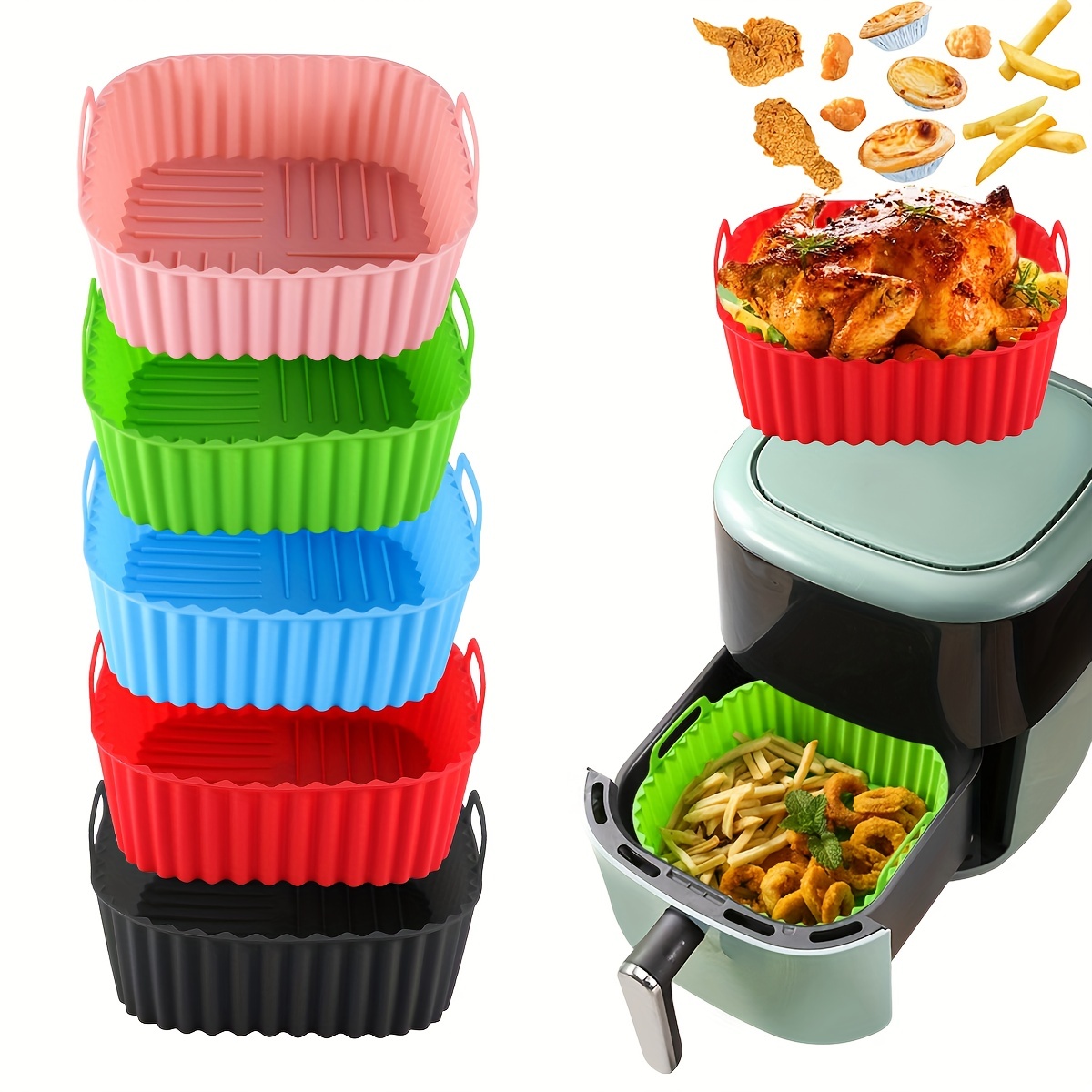 1 kwadratowa silikonowa wkładk – Kitchen Gadgets Air Fryer recenzja i cena