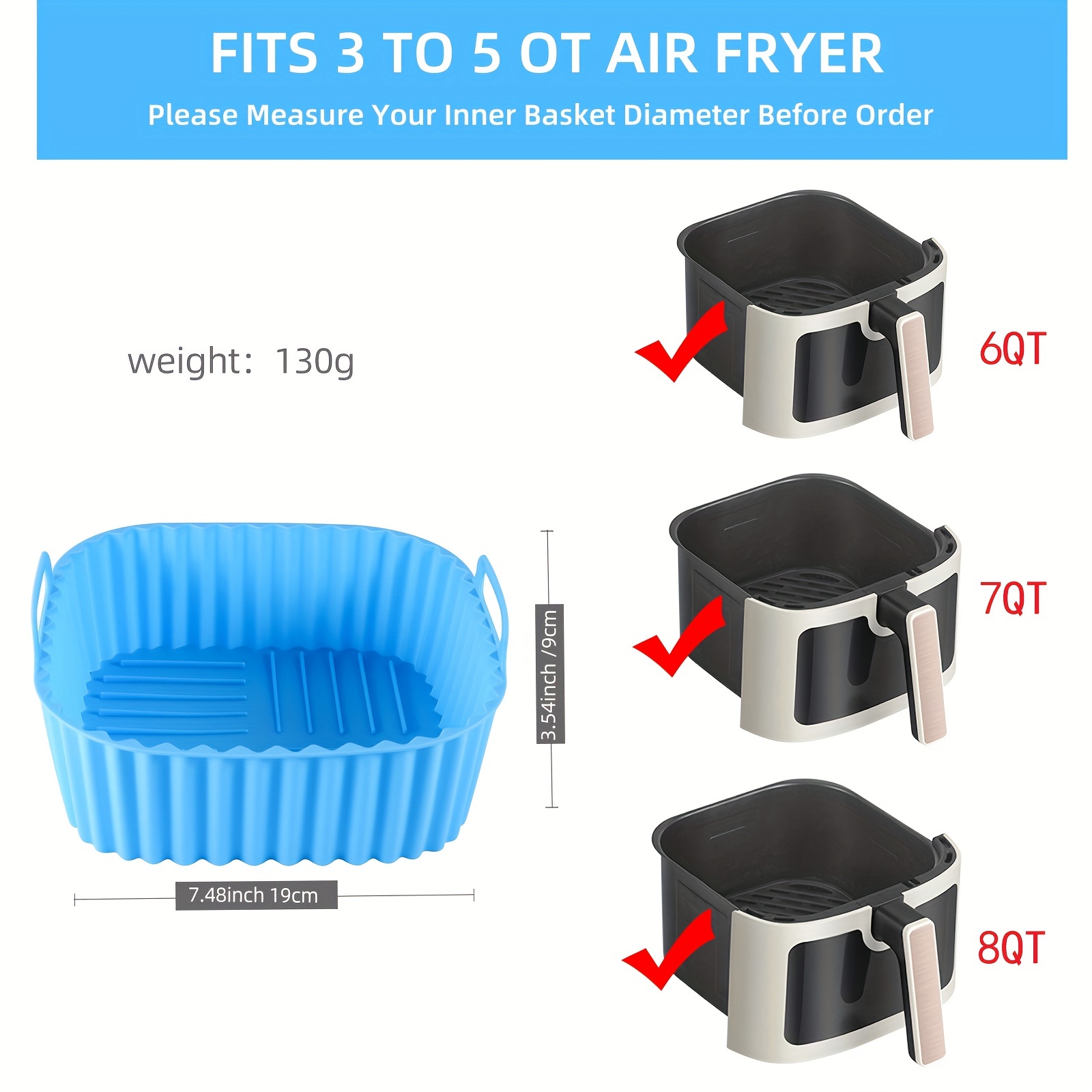 1 kwadratowa silikonowa wkładk – Kitchen Gadgets Air Fryer recenzja i cena