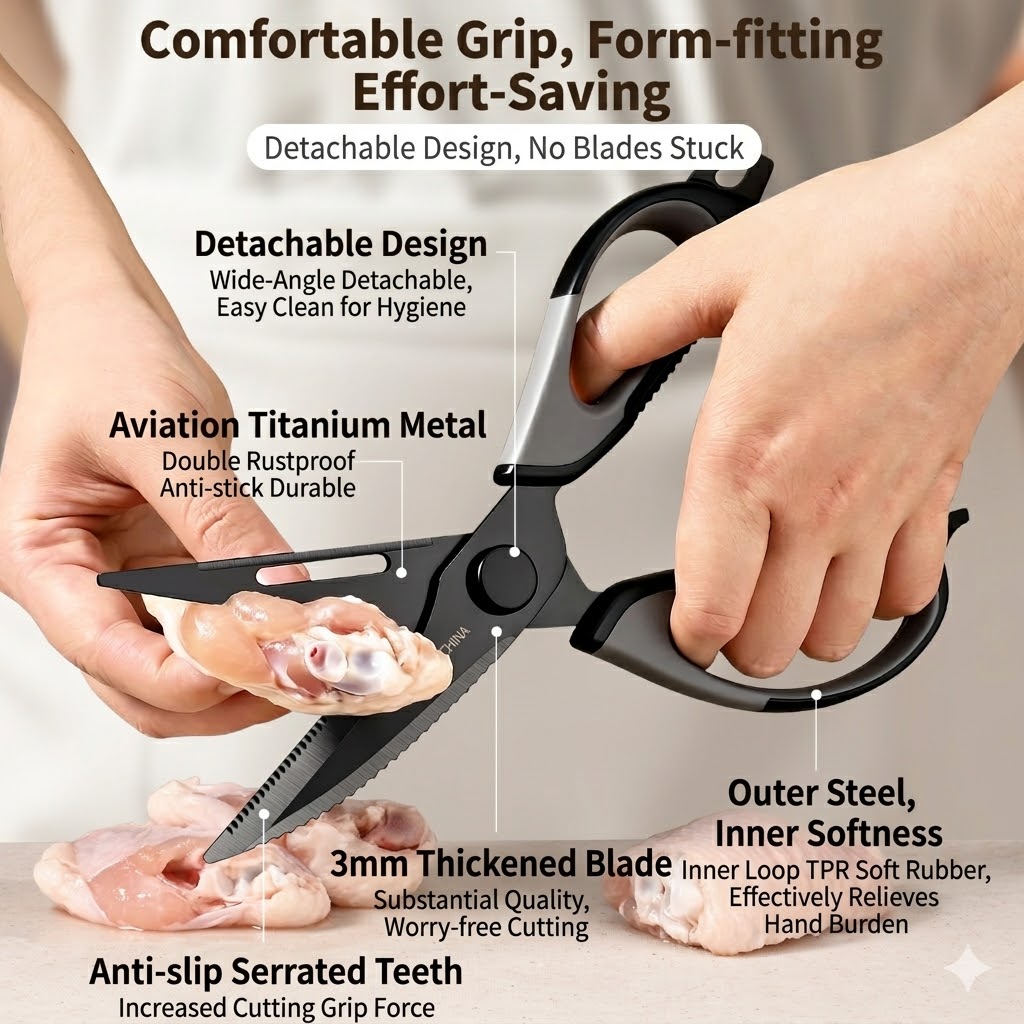 Nożyczki kuchenne tytanowe do  – Kitchen Handy Gadgets recenzja i cena